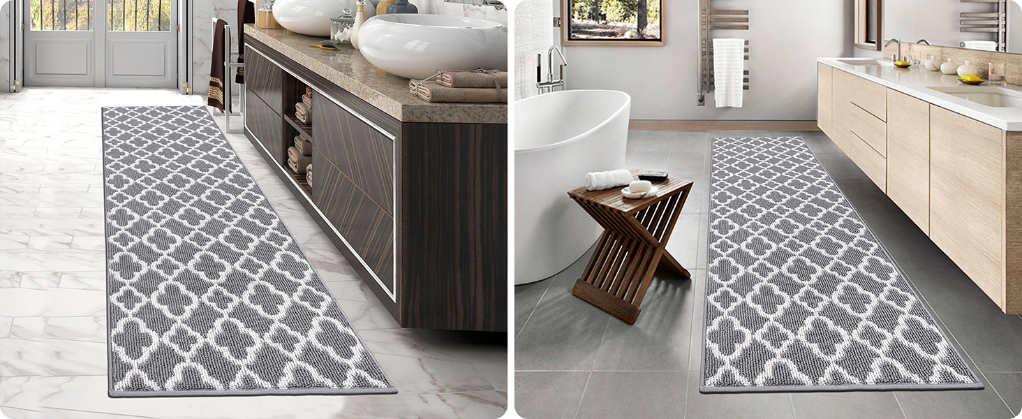 Килимок для підлоги SHACOS з антиковзаючою основою, 50x150 см, сірий - для кухні, вітальні, передпокою