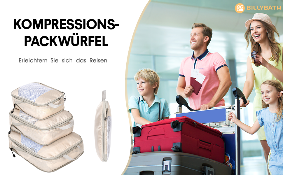 Органайзери для валізи Packing Cubes, набір 3 шт. (3 розміри) - водовідштовхуючі, для подорожей, розширювані