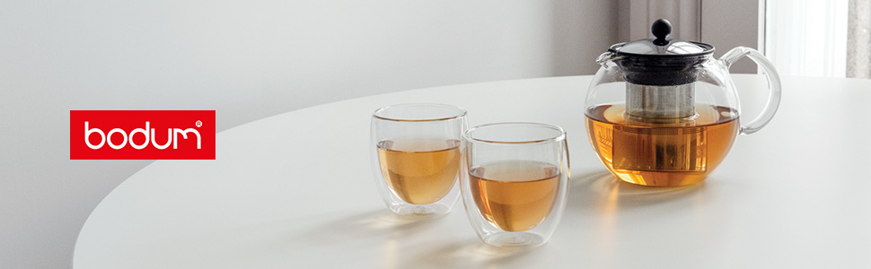 Заварник для чаю Bodum Assam 1 л, скляний, з нержавіючим фільтром, French Press