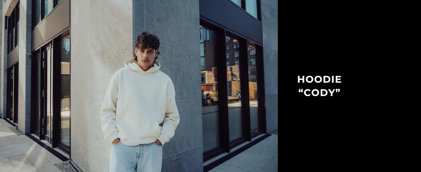 Унісекс худі Oversize Johnny Urban Cody — базовий світшот з капюшоном із цупкої тканини, чорний, розмір S