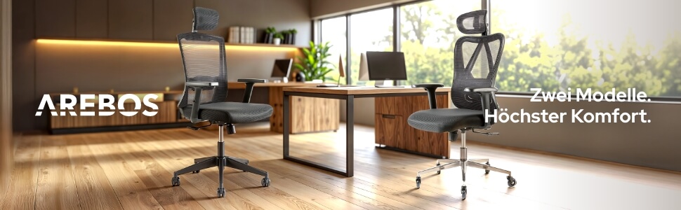 Офісний крісло Arebos ергономічне, з регульованою підголівником, підлокітниками, підтримкою попереку, функцією гойдання, поворотне крісло з сітчастою спинкою, для здоров'я спини, до 136 кг