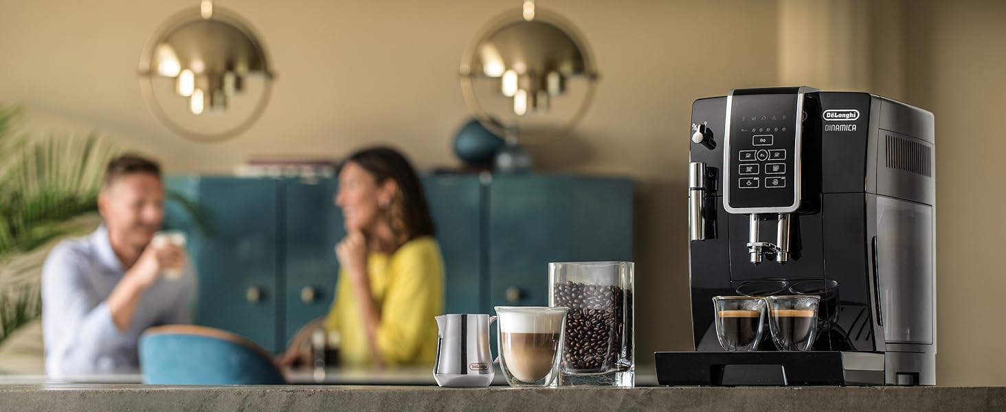 Кавомашина De'Longhi Dinamica ECAM 350.15.B: автоматична з капучинатором, чорна