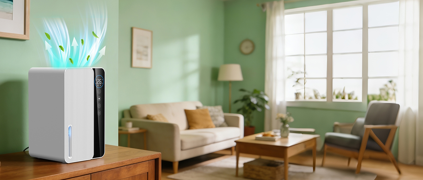 Електричний осушувач повітря 1800 мл, енергозберігаючий, для спальні та ванної кімнати, 22,5W, тихий режим, таймер, автовимкнення (550 мл/день)