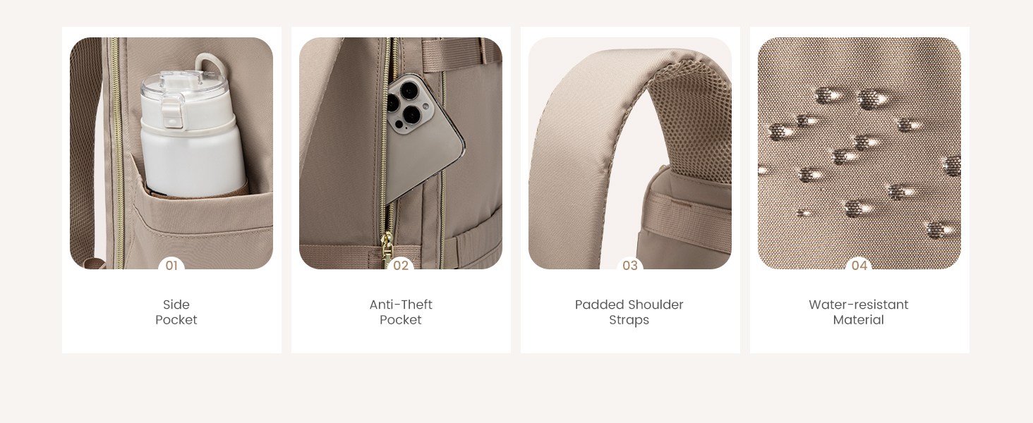 LOVEVOOK Рюкзак для ручної поклажі, 40L, для подорожей, чоловічий/жіночий, 17 дюймів, водонепроникний, для вихідних, кемпінгу, бізнесу