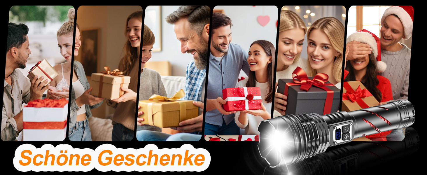 Ліхтар LED акумуляторний 1000000 люменів, тактичний ліхтар, 2 режими, регулювання яскравості, USB, для кемпінгу та надзвичайних ситуацій, чорний