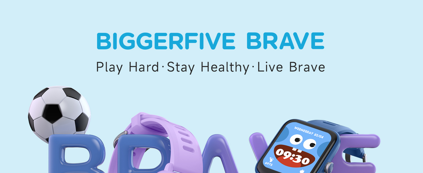 Смарт-годинник BIGGERFIVE для дітей, фітнес-трекер з пульсометром, крокомером, монітором сну, будильником та іграми, 1.5' HD-сенсорний екран, водонепроникність 5ATM, для дівчаток 3-14 років, колір: фіолетовий
