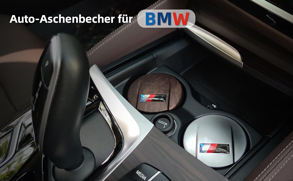 Автомобільний попільничка для BMW 1/3/5/7 серії та X1/X3/X5/X6 з LED підсвіткою та кришкою (карбон)