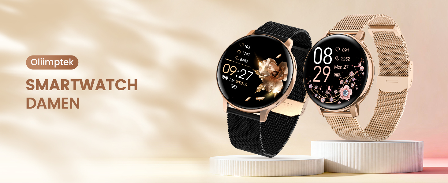 Смарт-годинник жіночий Roségold з функцією дзвінків, 1.39