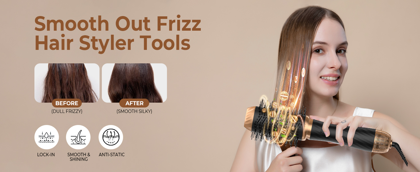 Набір для укладки волосся Airstyler 6 в 1: фен-щітка, плойка, дифузор, для створення об'єму, локонів та випрямлення