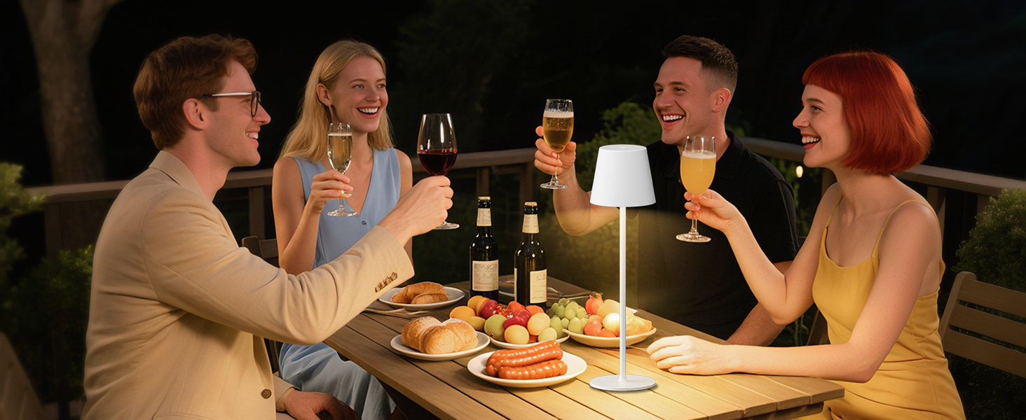 Акумуляторна настільна LED лампа бездротова з USB-C зарядкою, регульована яскравість, 3 режими світла, сенсорна лампа для дому, спальні, кемпінгу (біла)