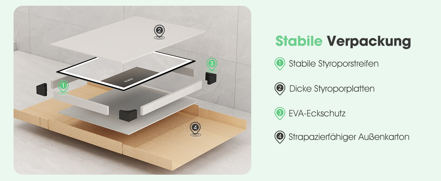 Дзеркало для ванної кімнати S'bagno з підсвічуванням 100x70 см, 5x збільшення, LED, рамка з алюмінію, протитуманне покриття, 3 кольори, диммування, функція пам'яті, HD скло, IP44, Bluetooth (чорна рамка)