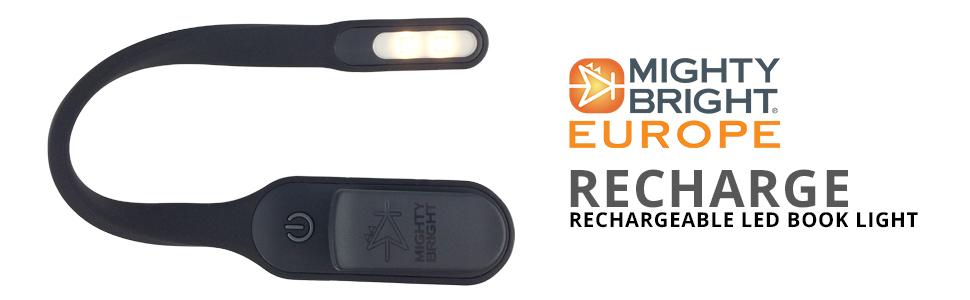 LED-лампа для читання Mighty Bright, акумуляторна, чорна
