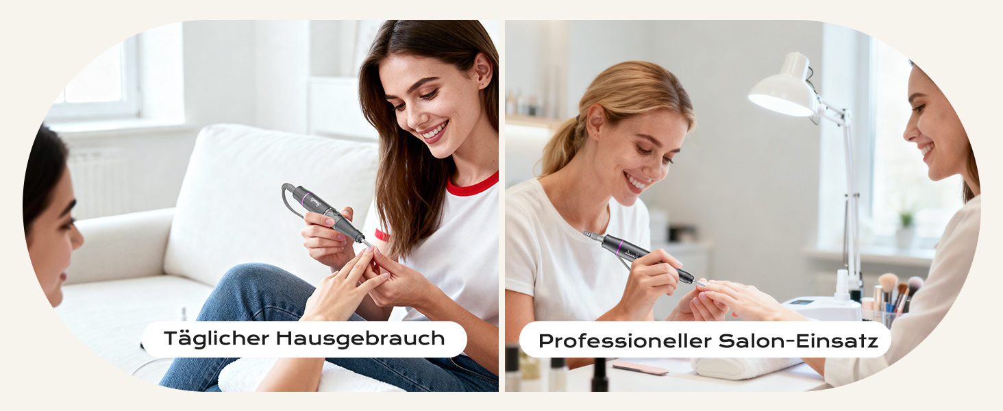 Професійний набір для фрезерування нігтів Nagelfräser: 45000 обертів, акумулятор 10H, LCD-дисплей, регулювання напрямку обертання, чорний