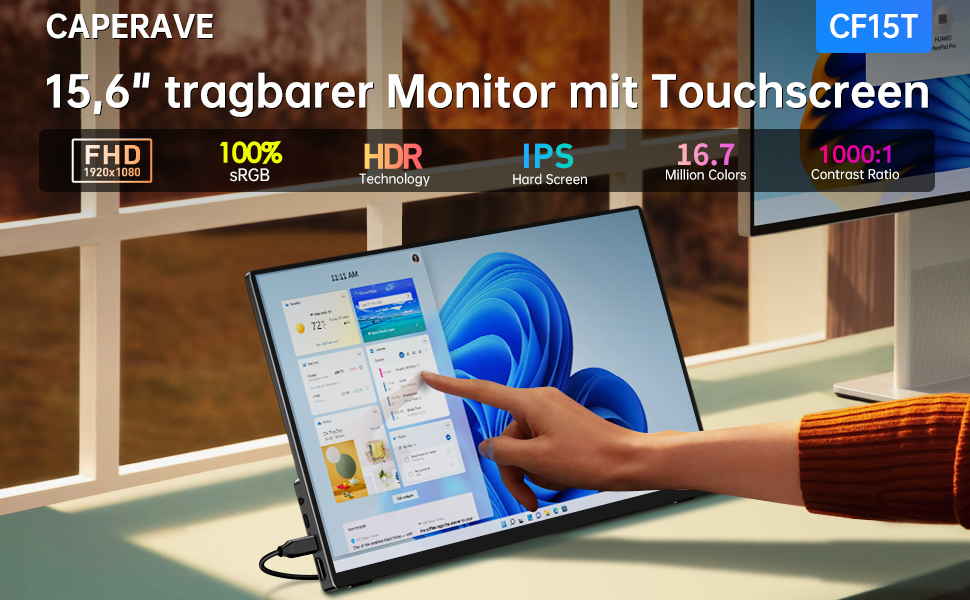 Портативний монітор з тачскріном 15.6