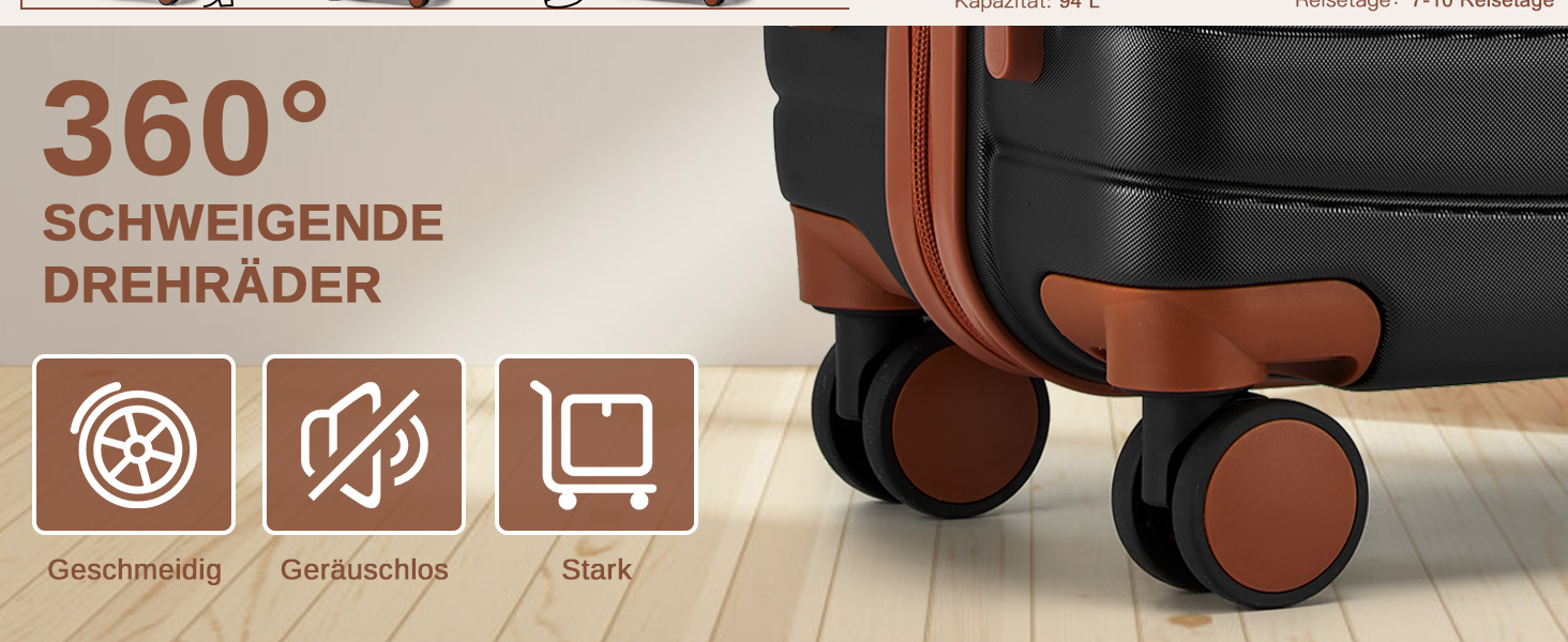 Чемодан KONO: валіза-тележка ручної поклажі 55x40x20 см (ABS+PC, з подвійними колесами, кодовий замок)