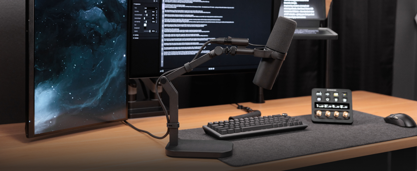 Elgato Wave Desk Stand: Регульована підставка для мікрофона, сумісна з HyperX, Rode, Fifine, Shure та іншими. Підходить для запису та подкастингу.