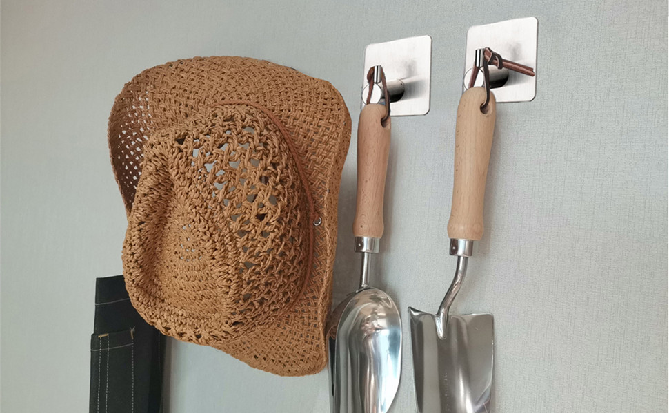 Набір гачків для рушників 6 шт. самоклеючі, з нержавіючої сталі, без свердління, для ванної, туалету, кухні, офісу (сріблясті)