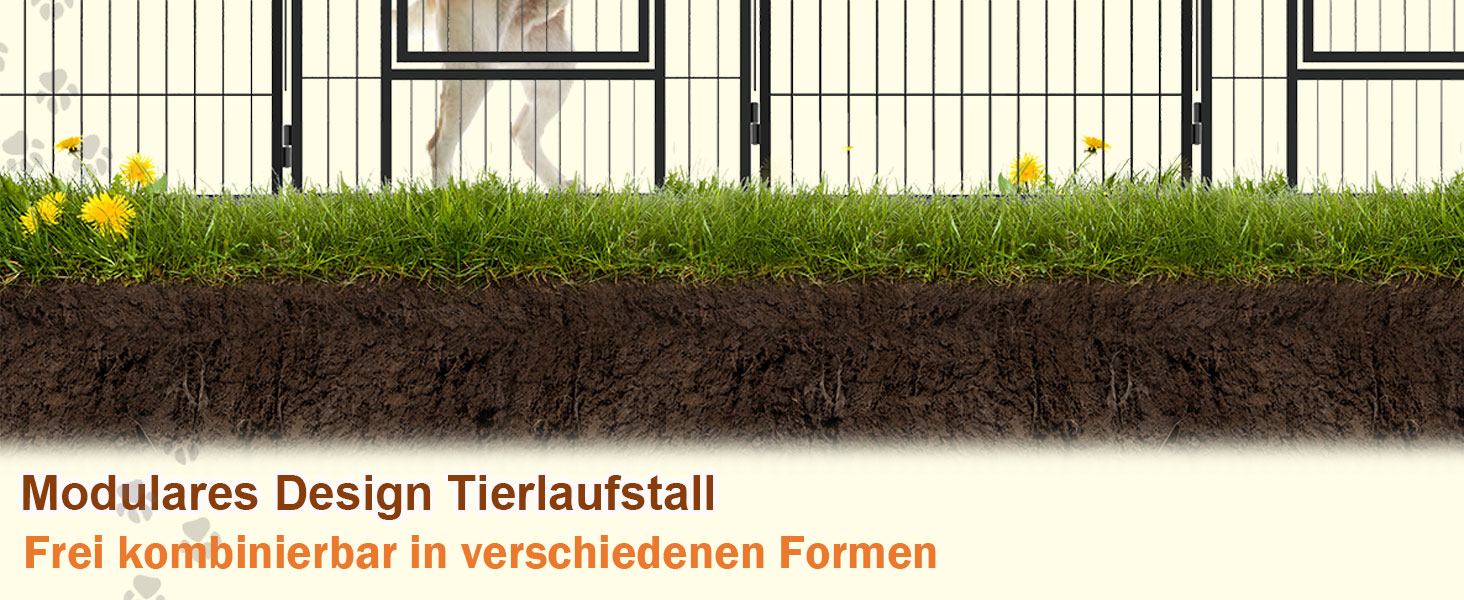 Металевий вольєр для собак 65x80 см з дверима та ґрунтовими анкерами. Модульний загін для цуценят, собак, котів, кроликів та дітей. Підходить для саду та вулиці.