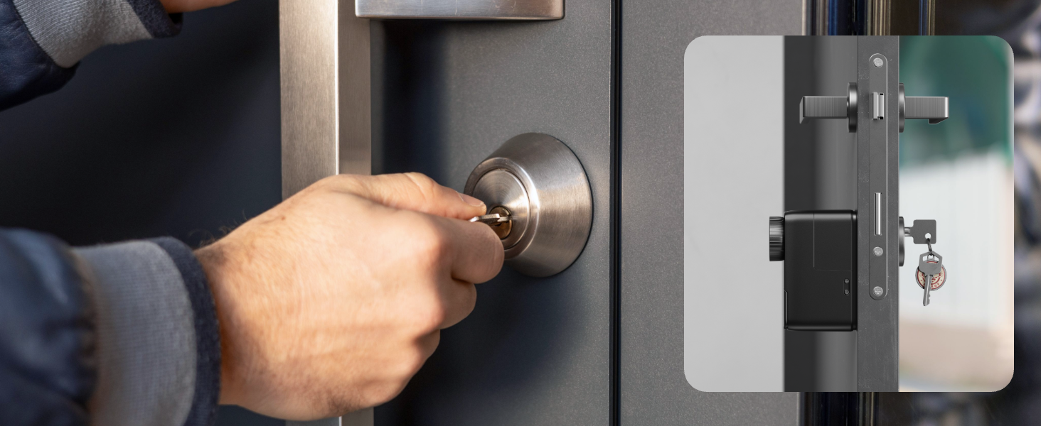 Розумний замок SwitchBot WALN Smart Lock Pro для вхідних дверей, електронний дверний замок з керуванням через додаток, підтримка Matter, Alexa, Google, швидке встановлення