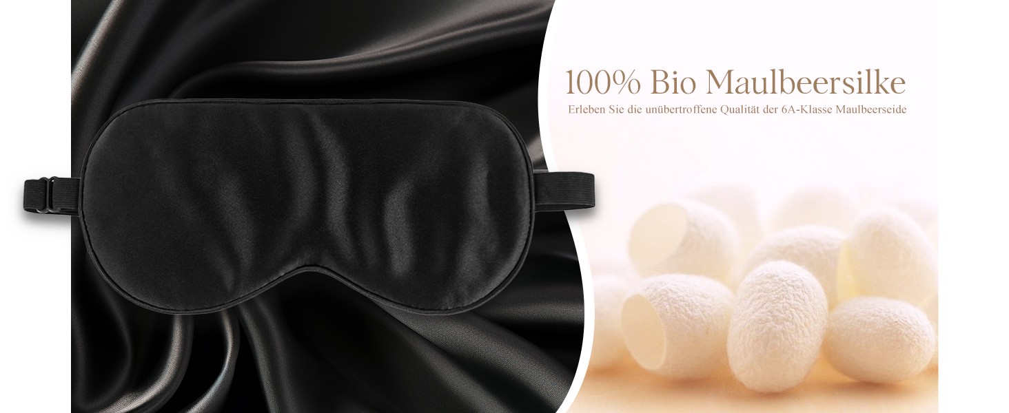 Шовкова маска для сну Aosun Luxus, 100% шовк 22 momme, для жінок та чоловіків, ідеальна для відпочинку та здорового сну, подарунок на Різдво, День народження, День матері (Чорна)