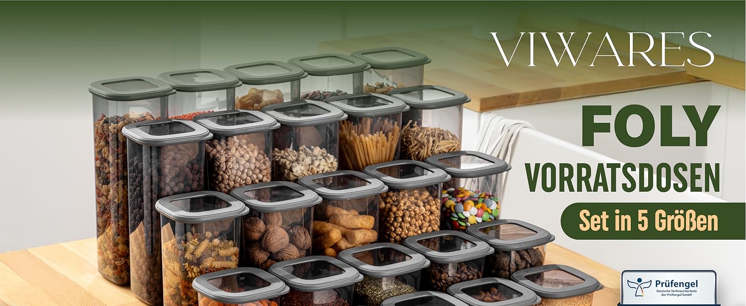 Набори контейнерів для зберігання продуктів з кришкою, 12 шт. BPA-Free, для цукру, крупи, кави, сіллю. Органайзери для кухні, герметичні контейнери для зберігання продуктів. Сірий колір.