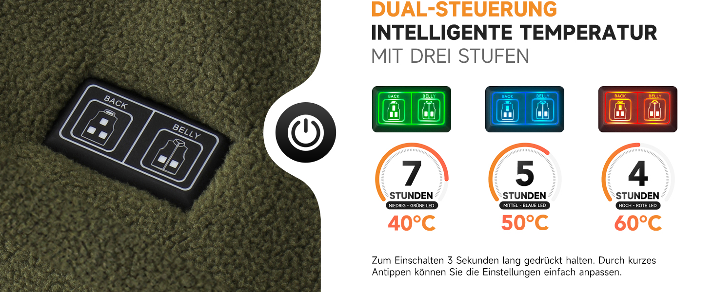 Обогрівальний жилет LABEWVI з акумулятором 10000mAh, чоловічий/жіночий, фліс Polar, USB, зелений