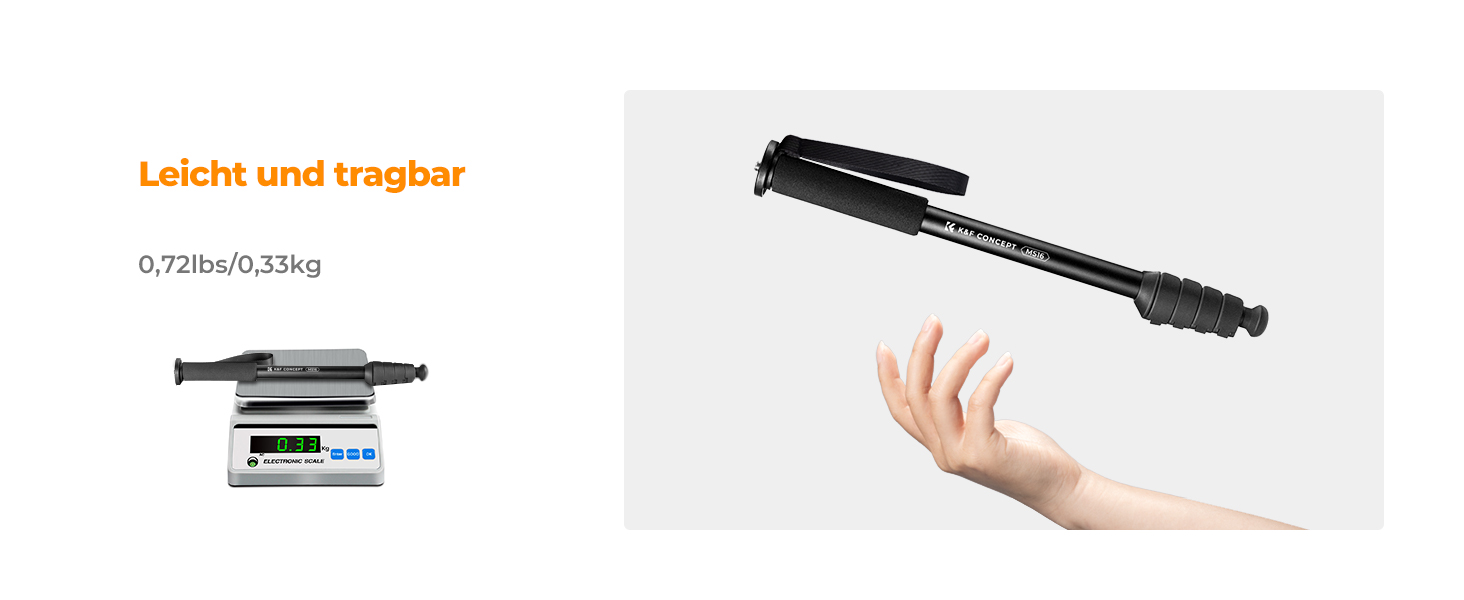 Монопод K&F Concept MS16 - 160см, алюміній, 5 секцій, для DSLR/DSLM/компактних камер