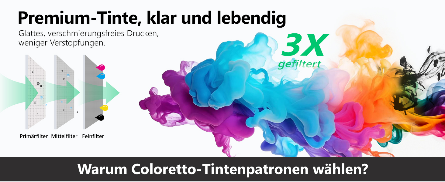 Картриджі для принтера COLORETTO 302 XL для HP Deskjet 3630, 3633 та HP Envy 4520, 4522, збільшений об'єм