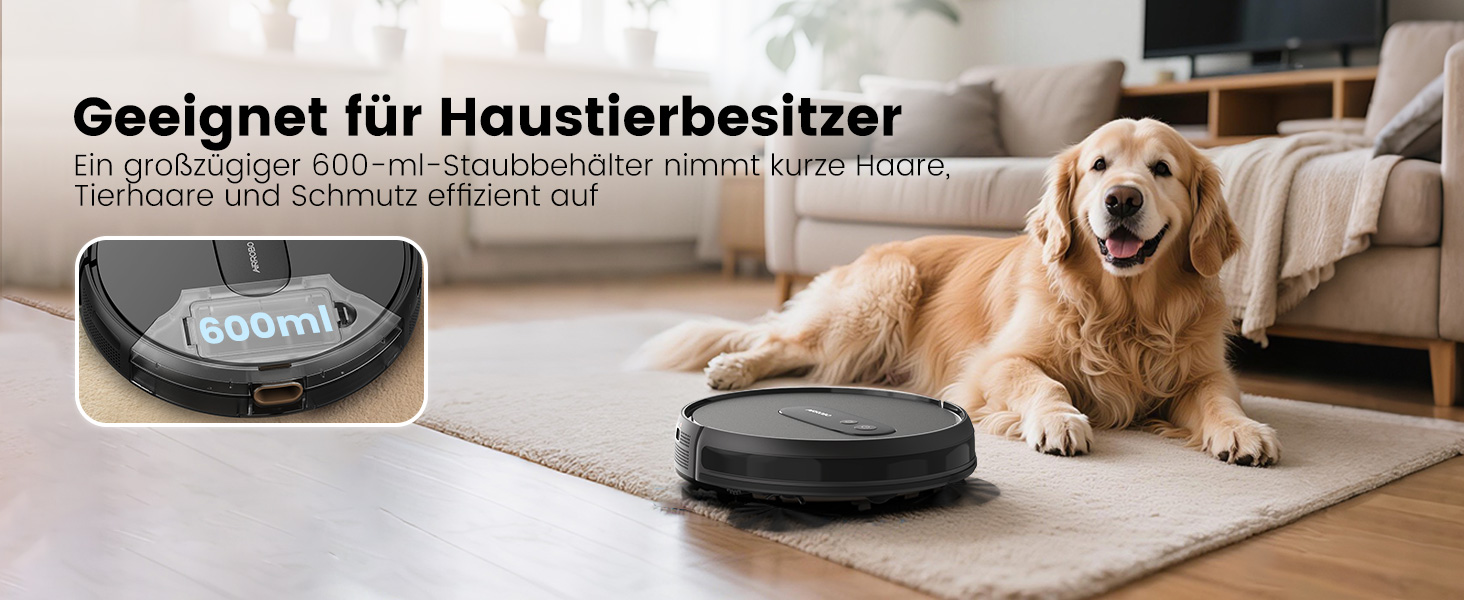 Робот-пилосос AIRROBO P25: потужність 2800 Pa, для твердих поверхонь та килимів, керування через додаток, 120 хв роботи, з пультом дистанційного керування (чорний)