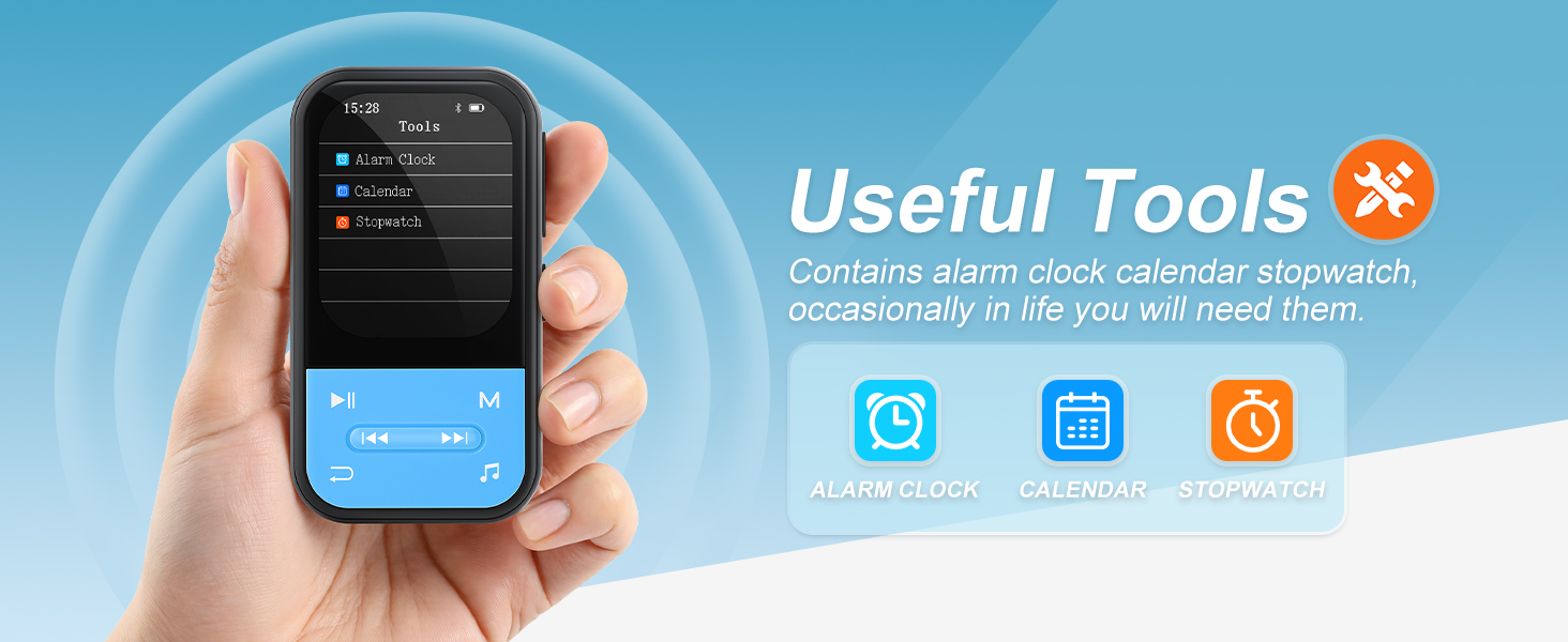 MP3-плеєр ZAQE 80GB Bluetooth WiFi Android Spotify MP4 для дітей (Blue)