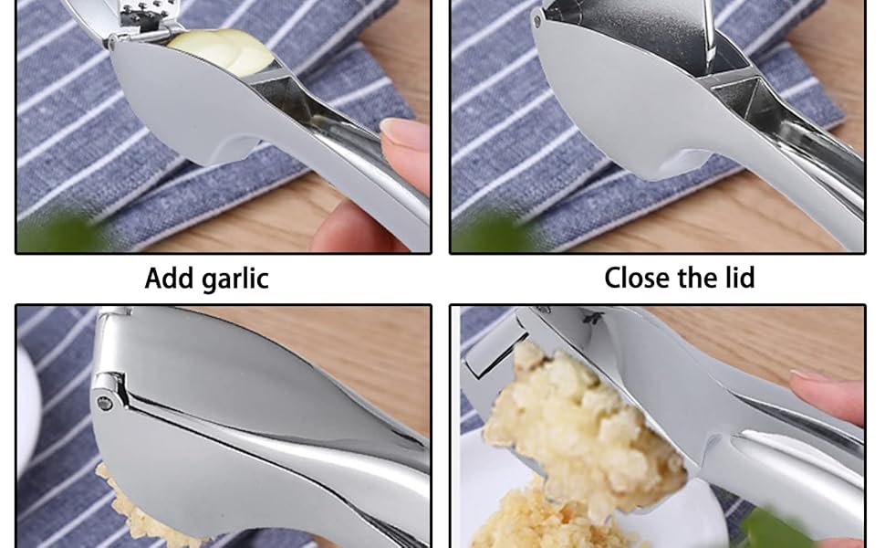 Прес для часнику та імбиру з нержавіючої сталі - преміум якість для кухні, легко миється