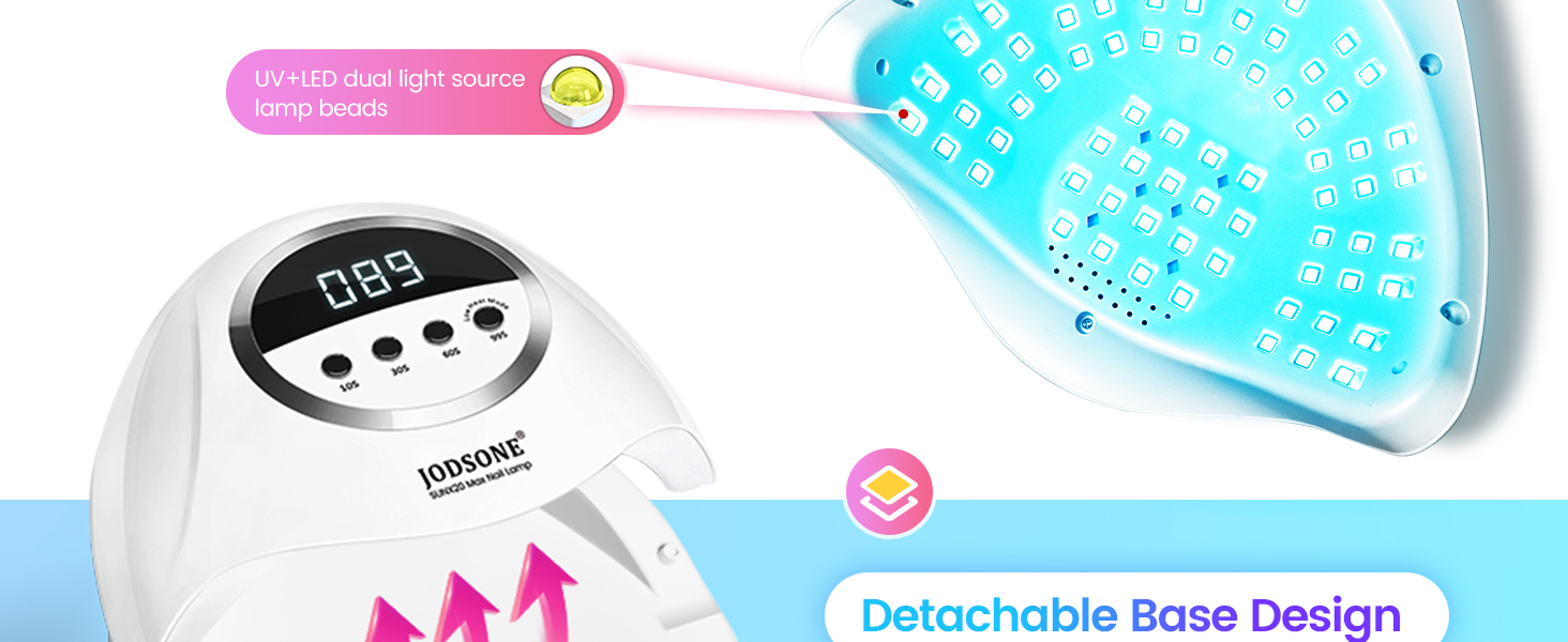 JODSONE 320W UV LED лампа для нігтів з авто-сенсором, 72 світлодіоди (червоне світло) та 4 таймерами (10/30/60/99s) – професійний апарат для сушіння гель-лаку, гелю та шелаку для рук і ніг