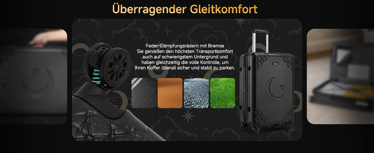 Набір валіз Sea Choice 3 шт. з жорстким корпусом, розширюваний, легкий, з 4 колесами, з тримачем для напоїв та TSA замком, чорний