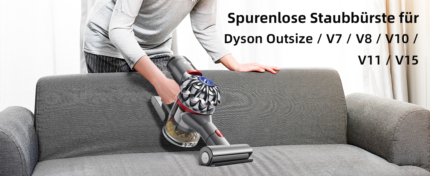 Насадка-щітка для пилососів Dyson V7/V8/V10/V11/V15 з підсвічуванням LED. Замінна турбо-щітка та м'який ролик для килимів та твердих поверхонь.