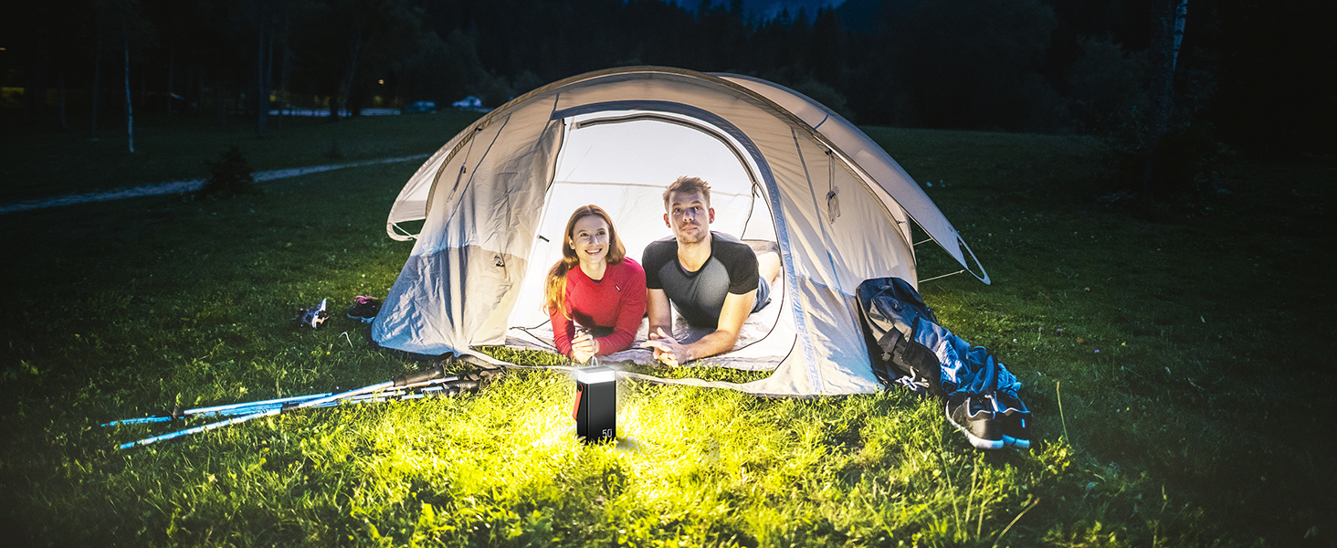 Power Bank CUZAR 50000mAh з USB-C PD, 5 виходів та 2 входи, сумісний з iPhone, iPad, Samsung (Оранжевий)