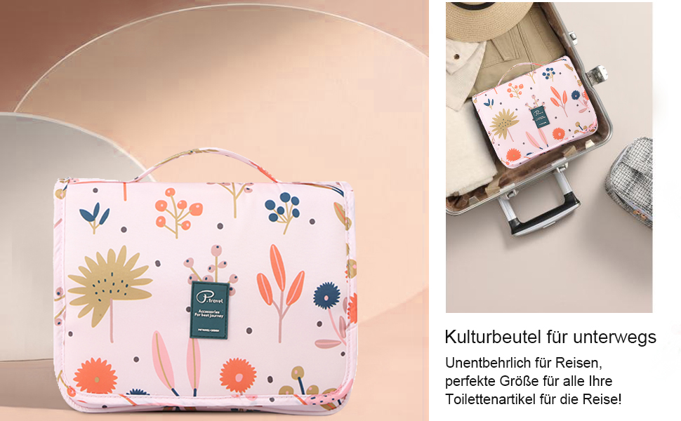 Жіноча сумочка для туалетних аксесуарів Lychii, рожева. Органайзер для подорожей, валіза та ручної поклажі