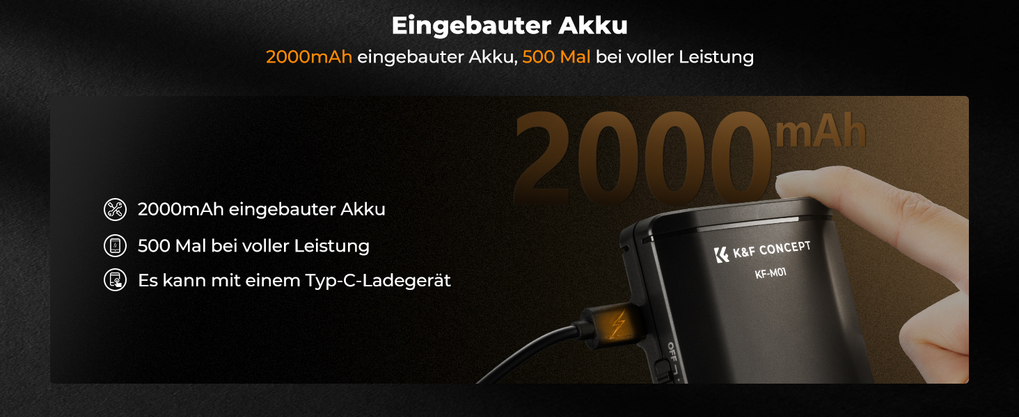 K&F CONCEPT GN12 Mini Flash - Світловий спалах для камери, 2000mAh, 8 режимів, сумісний з Nikon, Canon, Fuji, Panasonic