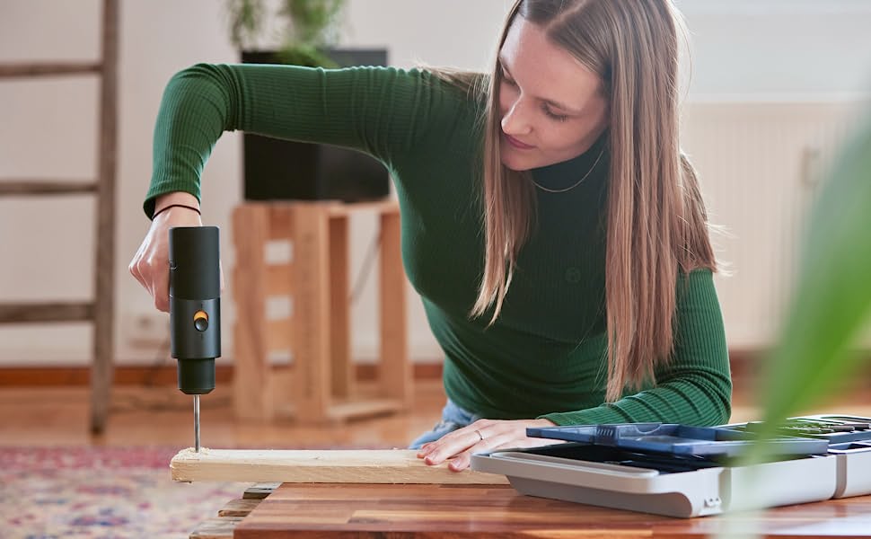 Акумуляторний дриль-шуруповерт HOTO 12V, 30 Нм, 1400 об/хв з LED-індикатором та USB-C зарядкою