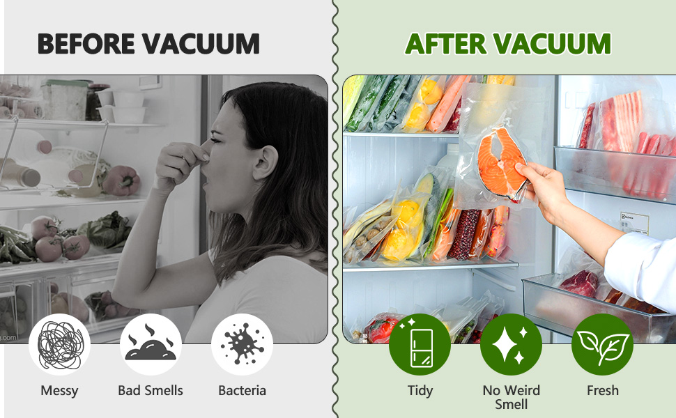 Вакуумний апарат Diboniur 5 в 1: для пакування продуктів, Sous Vide, сухе та вологе зберігання. В комплекті 10 пакетів та шланг