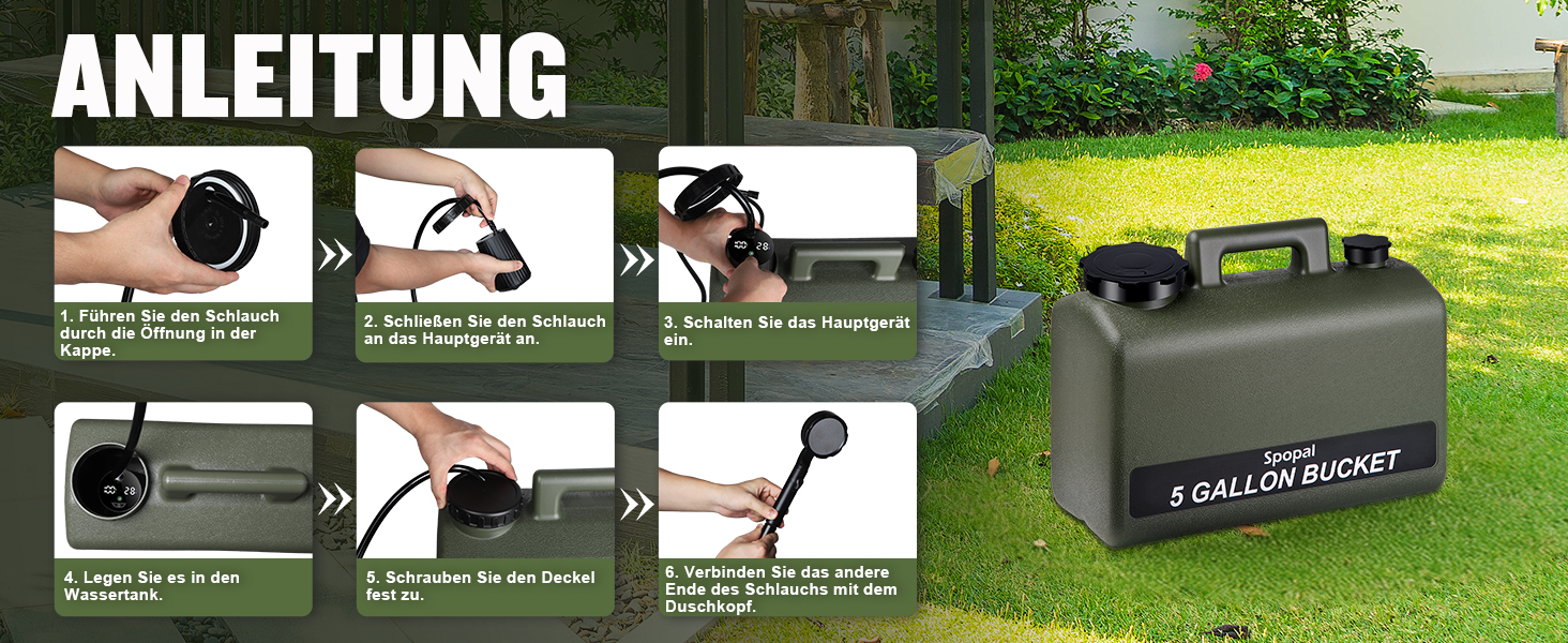 Портативна душова кабіна для кемпінгу з акумулятором 10000mAh та 20л баком. Комплект для відпочинку на природі, в авто та для миття тварин