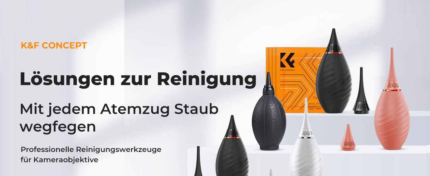 Набір для чищення фото- та відеокамер K&F Concept 10 в 1: DSLR, об'єктиви, смартфони, мікрофібра, повітряний насос, рідина для чищення, олівець для чищення
