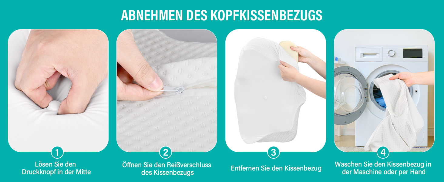 Подушка для шиї Ehomfory з піною Memory Foam, ергономічна подушка для сну на боці, спині та животі, 62x41x9/12 см, сіро-біла