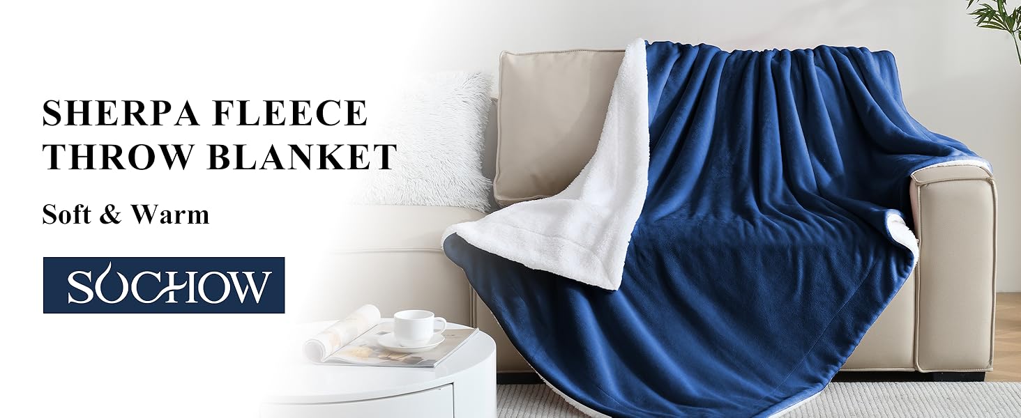 Плед з Sherpa, темно-сірий, двосторонній, 150 x 200 см | Плед для дивана та вітальні