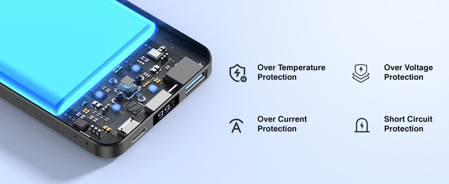 Power Bank AOGUERBE 10000mAh з MagSafe, LED дисплеєм, PD 22.5W, для iPhone 17/16/15/14/13/12 (Чорний)