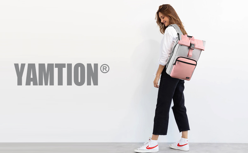 Міський рюкзак YAMTION Rolltop 17'' для чоловіків і жінок, універсальний для школи, університету, спорту, подорожей, велосипеду, підлітків