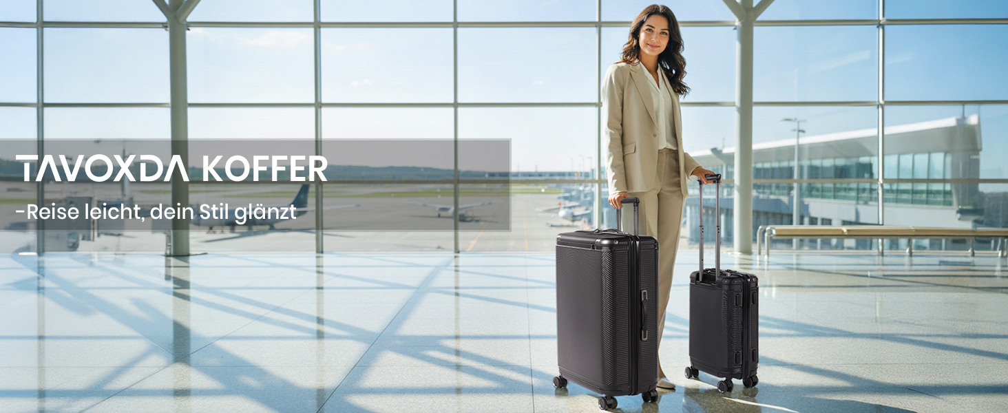 Набір валіз Tavoxda 3 шт., жорсткий корпус, TSA-замок, телескопічна ручка, чорний колір