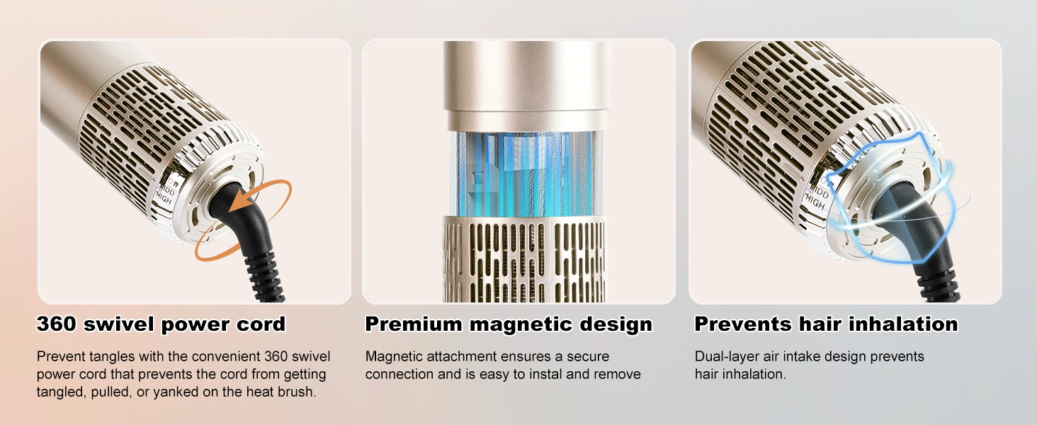 Набір для укладки волосся Souvik 6шт: щітка-фен, плойка, об'єм, сушка - срібло