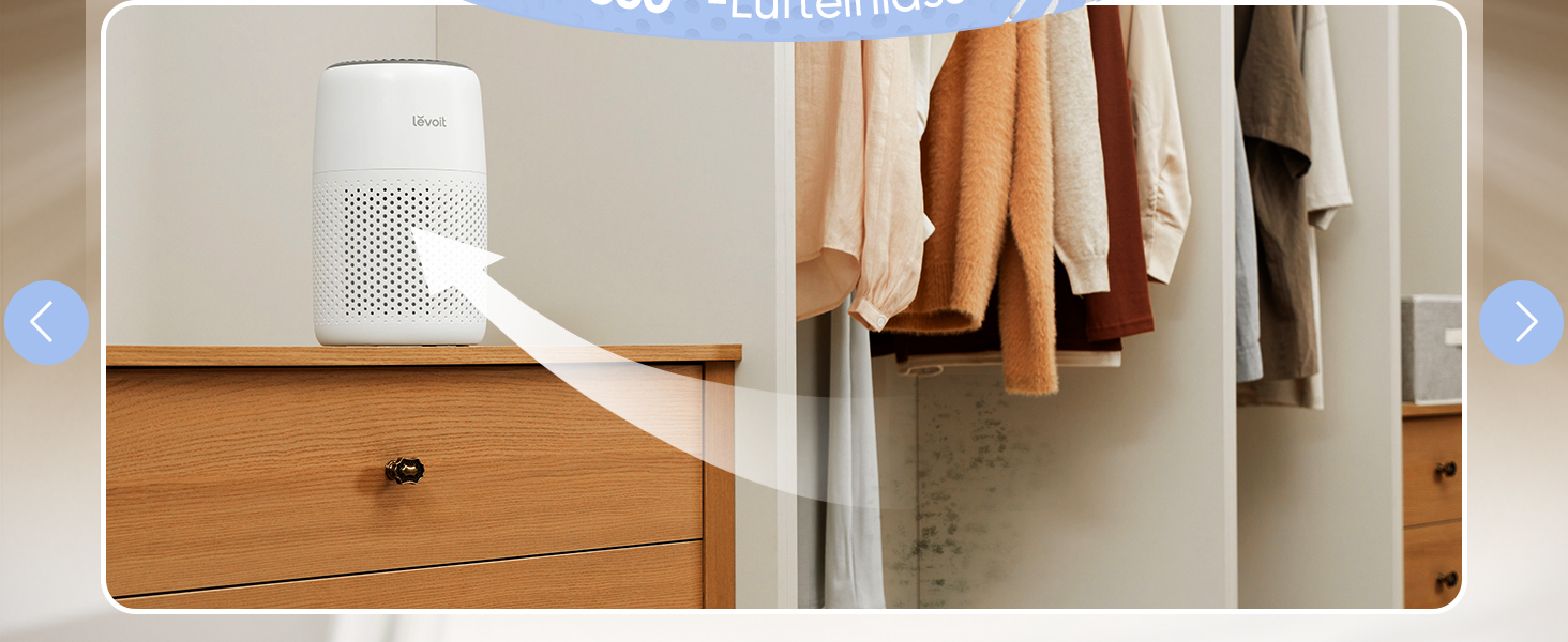 Повітряний фільтр Levoit для алергіків з ароматерапією, HEPA фільтр проти цвілі, пилу та шерсті тварин, білий, Core Mini