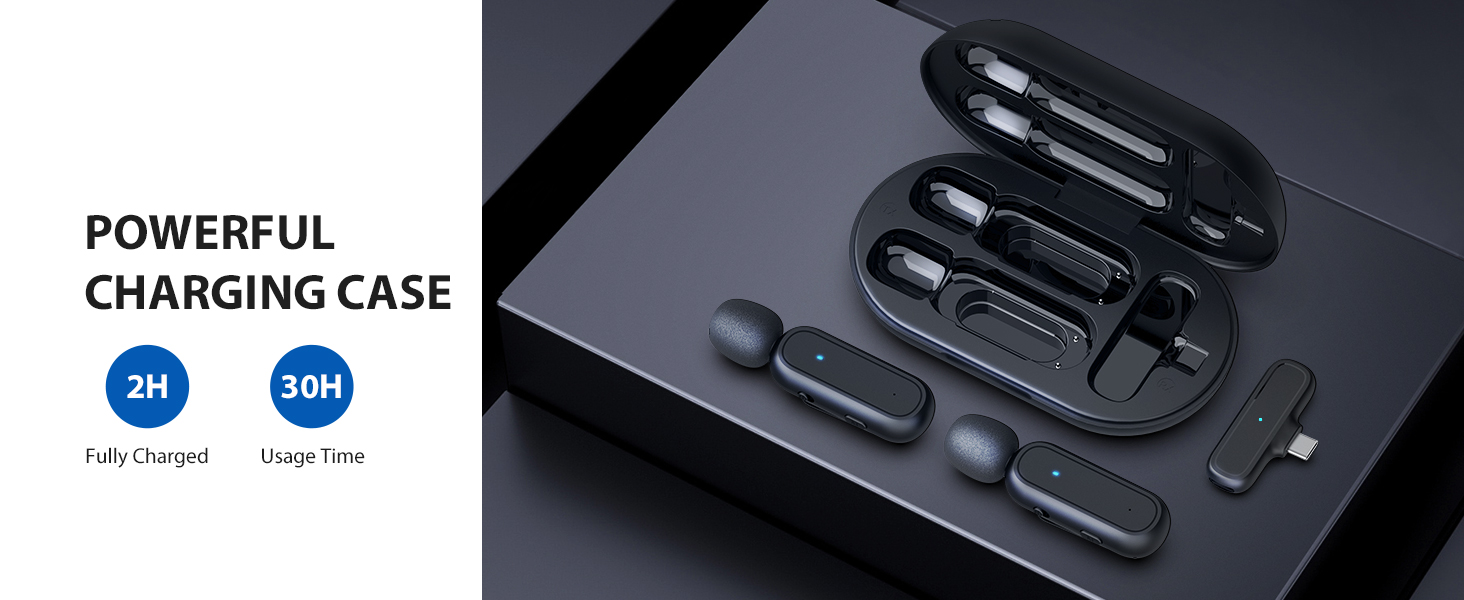 Мікрофон Lavalier Moman Handy Mini: бездротовий мікрофон для iPhone, YouTube, TikTok, Live-Streaming (чорний)