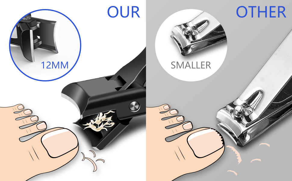 Набір кусачок для нігтів DRMODE Profi: кусачки для врослих нігтів, кусачки для товстих нігтів, ножиці для нігтів для літніх людей та чоловіків (2 шт., чорні)